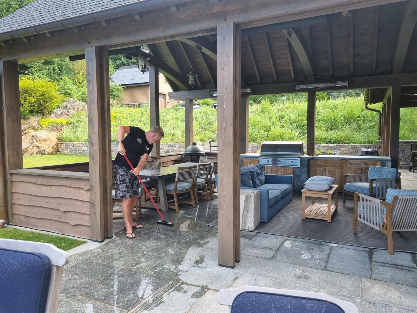 Carl keeping a home spotless during a home care visit